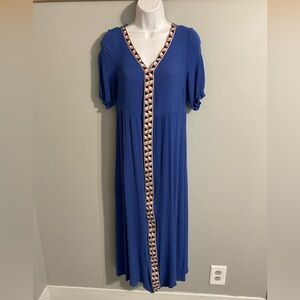 Unbranded maxi dress with embroidered trim. Size small